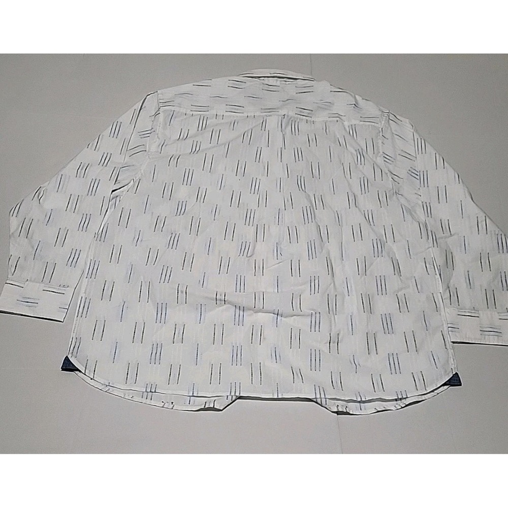 Tommy Bahama Men's Long Sleeve Button-Up Shirt White w/ Blue Blk Pinstripes XXL - Picture 6 of 6